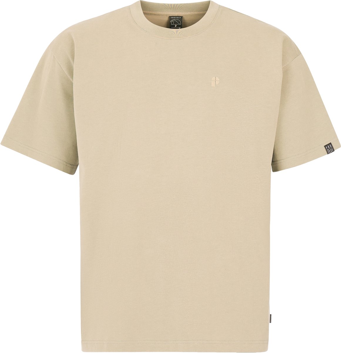 Protest Prtmatteo T shirt Heren Korte mouwen Ronde hals Beige