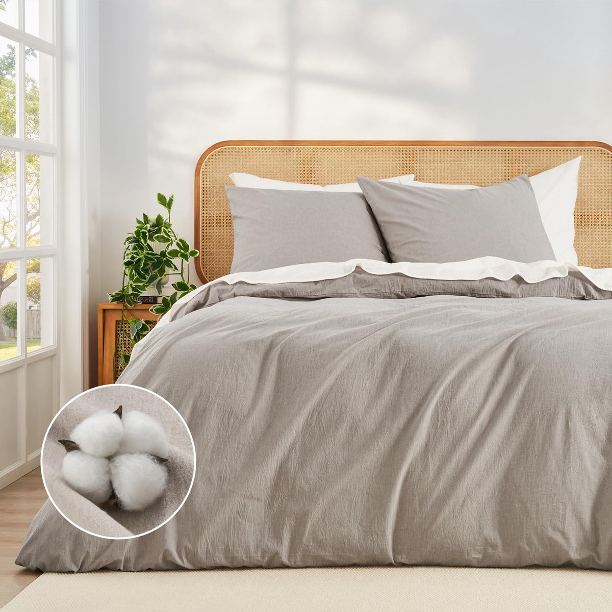 Unyqoos Beddengoedset van 200 x 200 cm met linnenstructuur voor ultiem comfort en stijl