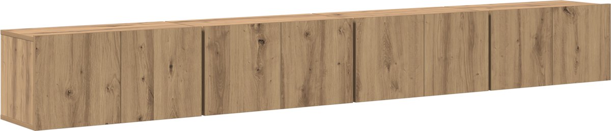 vidaXL - Tv-meubelset - 4 - pcs - Artisan - Eiken - Bewerkt - hout