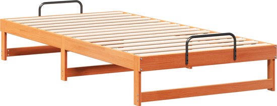 vidaXL Bedframe massief hout wit 90x200 cm