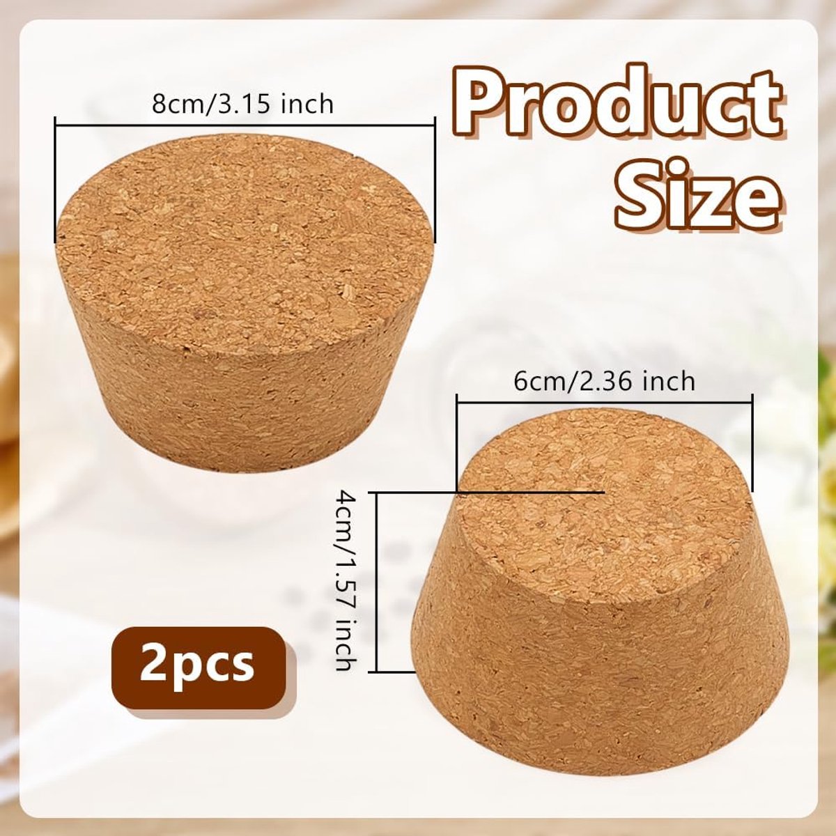OLYCRAFT 2 Stuks Kurkflesstoppers 12 cm, Taps Toelopende Houten Kurkplug, Kurken Deksels 3 cm Dikke Fles Deksel, Pot Kurken voor Keuken Bruiloft Gunst OLYCRAFT 2 Stuks Kurkflesstoppers 12 cm, Taps Toelopende Houten Kurkplug, Kurken Deksels 3 cm Dikke Fles Deksel, Pot Kurken voor Keuken Bruiloft Gunst