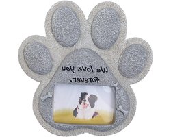 Grafsteen hond hars hartvormig gedenksteen - weerbestendig - grafafbeeldingen - gazon en tuin - herdenkingsplaat - grafdecoratie - hond - voetafdrukken - herinnering aan huisdier.