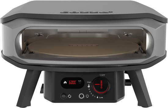 Cozze® 17" Premium Rotate pizza oven gas 30 mbar - krachtige 8,0 kW gas pizzaoven met roestvrijstalen U-brander, automatische ontsteking, LED-bediening en thermometer - met pizzasteen Ø 42,5 cm - perfecte pizza’s in 2 minuten — afbeelding 4