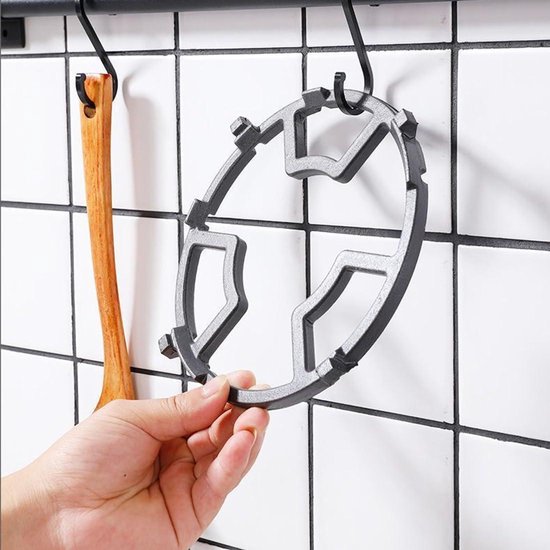 Allecto Plus - Gietijzeren wokhouder voor gasfornuis met vlamverdeler - Universele gasfornuis accessoires - Kwaliteitsmateriaal