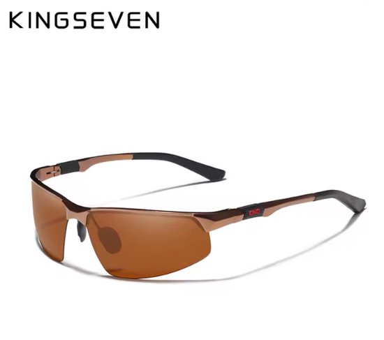 KINGSEVEN Zonnebril 9121 - Bruin – Heren - Vrouwen - Gepolariseerd - UV400 - Sportief