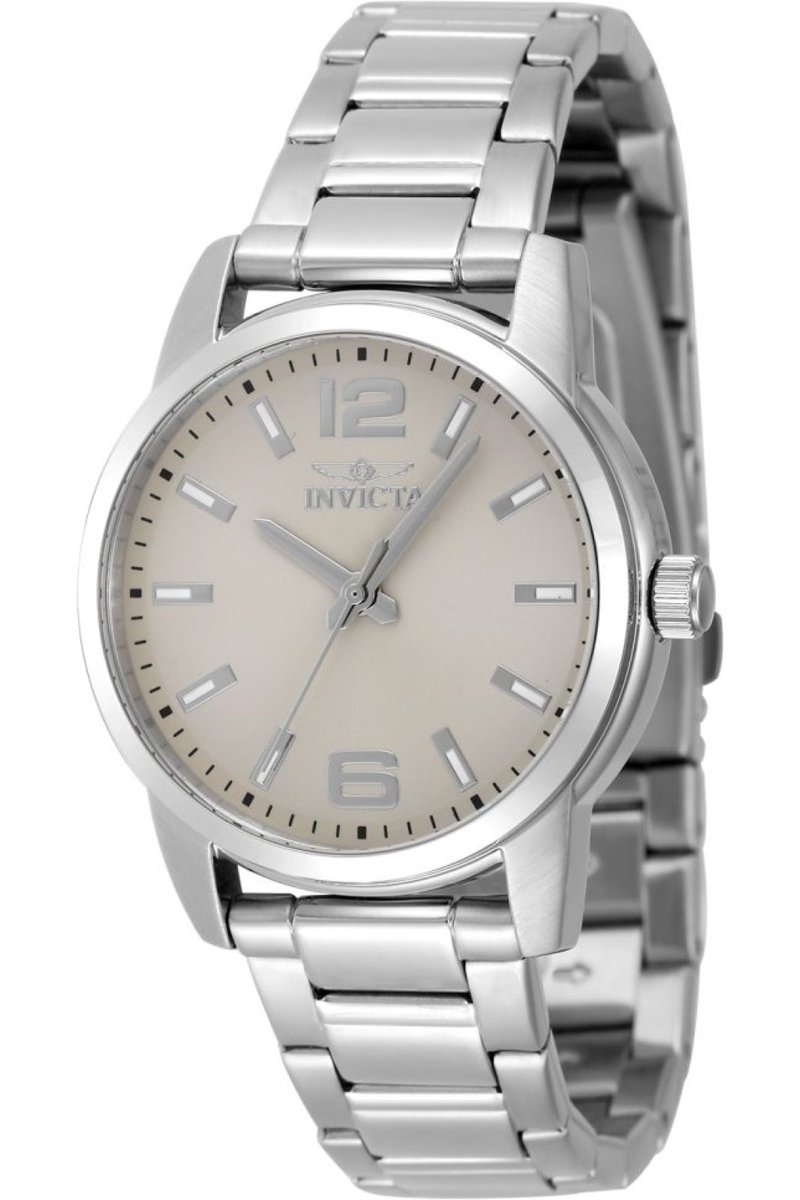 Invicta Celestial 48498 Dames Horloge - Waterdicht - Analoog - Quartz Uurwerk - Roestvrij Staal met witte Wijzerplaat - 36mm
