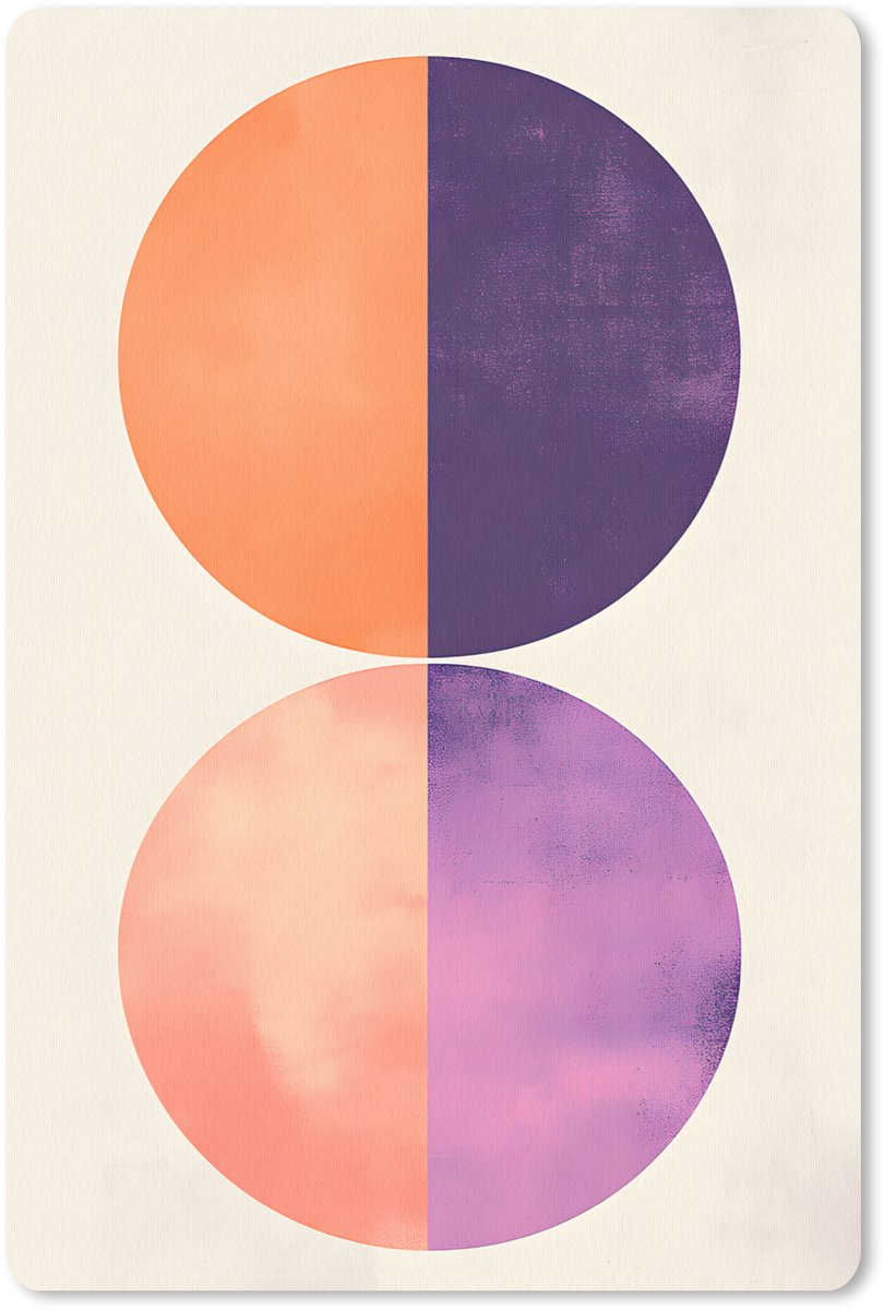 Muismat 18x27 cm - Mousepad Abstract - Cirkels - Paars - Muismatten