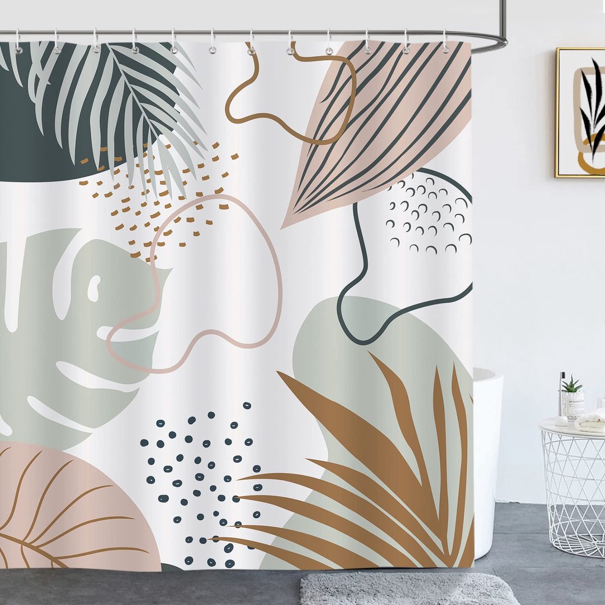 Ibenzoa® Modern Boho Douchegordijn in Abstracte Stijl met Schimmelwerende Eigenschappen