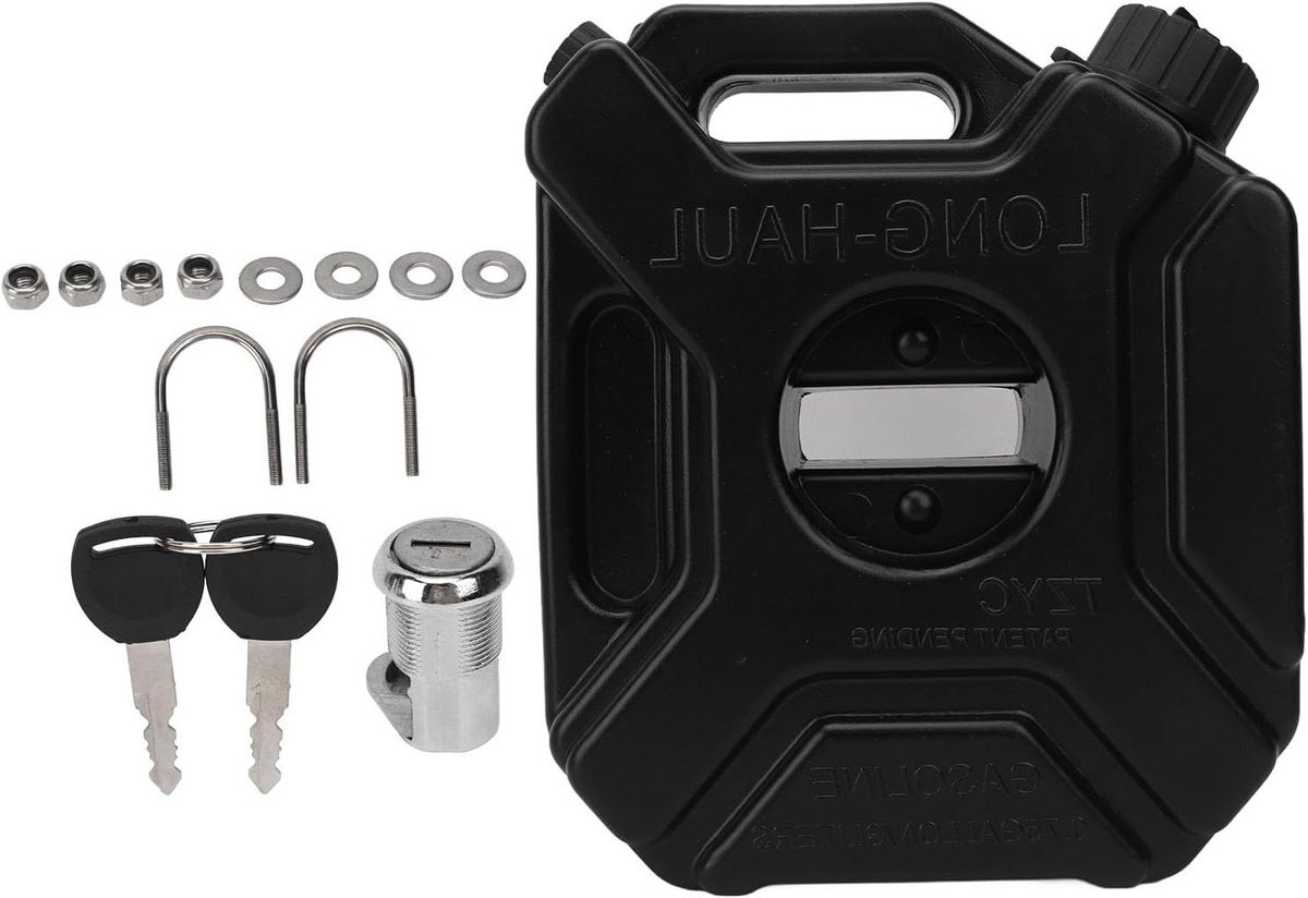 Allecto Plus - 3L Benzinekan Zwart voor Auto Motorfiets UTV ATV - Noodopslagtank (met beugel)
