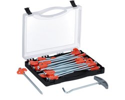 Tentharing - set van 30 - harde grond - haringtrekker en box - 20,5 cm - staal