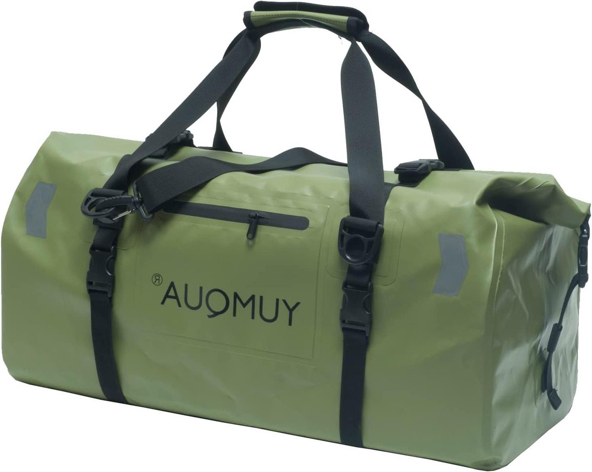 Waterdichte Duffle Bag reistas rugzak sporttas duffel dry bag Legergroen 55L - Waterdichte plunjezak