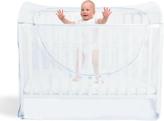 Hoeslaken, 100% katoen, aanpasbaar, 50 x 80 cm, voor babyzitje, matras, wieg of babybed, wit en lichtblauw, ademend en gemakkelijk te wassen, 2 stuks