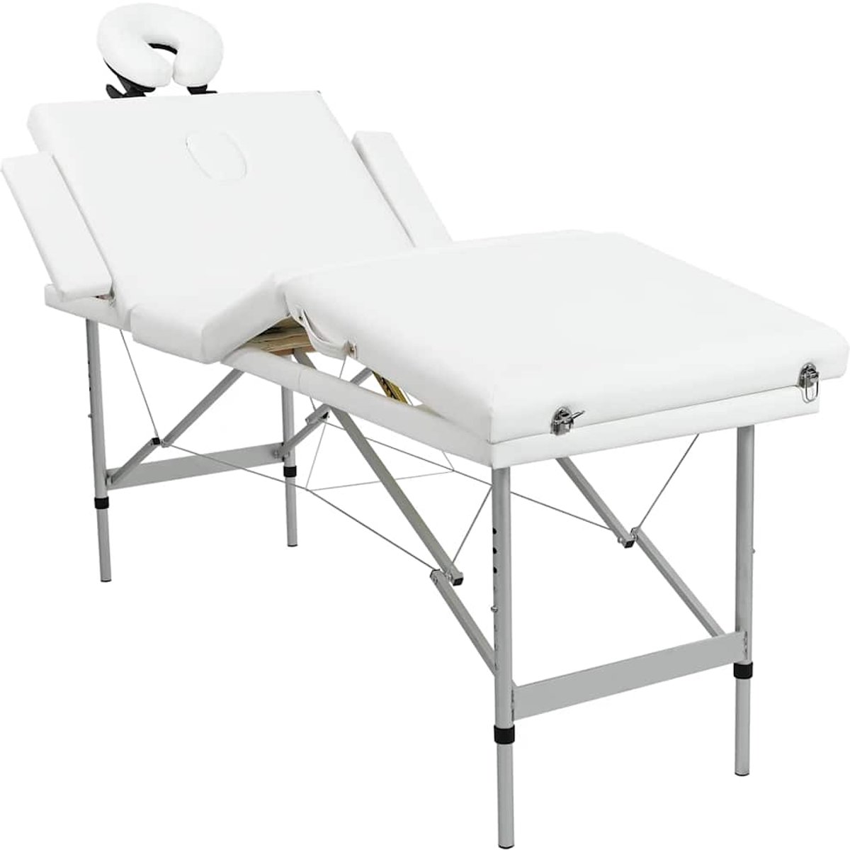 Goedkoopste vidaXL - Massagetafel - inklapbaar - met - aluminium - frame - (vier - delen - / - crèmewit