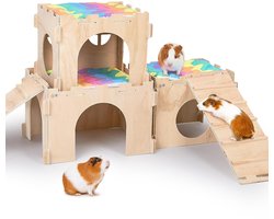 Gemonteerde schuilplaats voor cavia's - comfortabel en veilig - 1 stuk - grenen multiplex