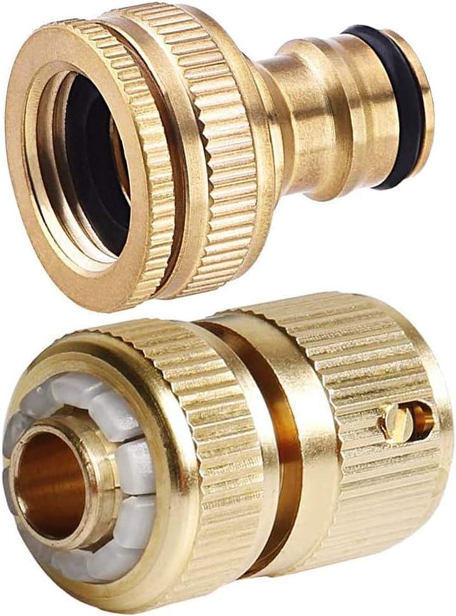 Tuinslang Messing No-Leak Connector - Geschikt voor 1/2" en 3/4"