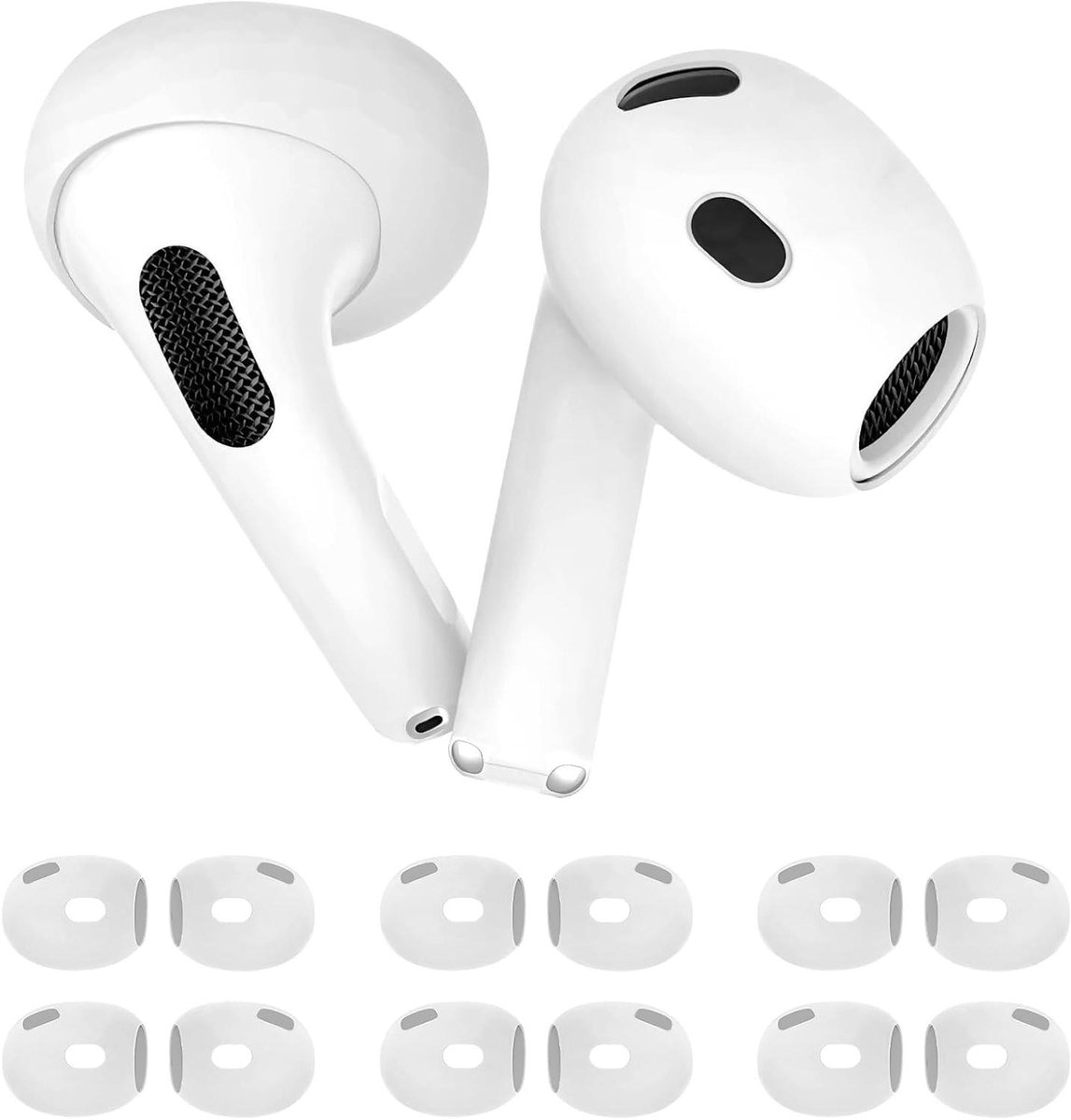 Zeynomax - Oordopjes hoezen 3 stuks voor AirPods 4 met anti-slip pasvorm en oplaadcase - Sport oordopjes siliconen accessoires - Compatibel met Apple AirPods 4e generatie - Wit - Anti-kras - Vervanging