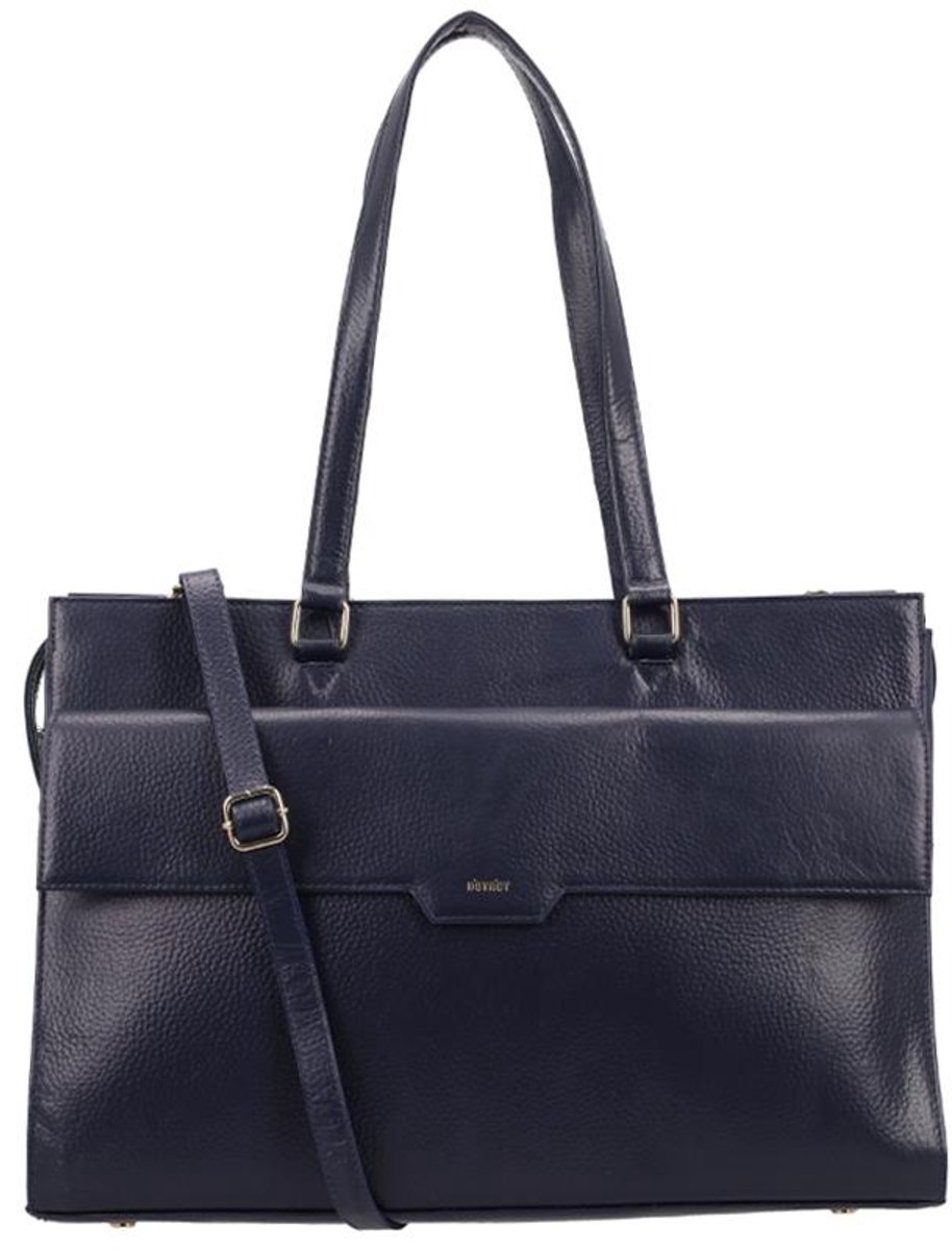 DSTRCT Laptoptas / Werktas - Dames - 15.6 inch - Leer - Floater Field - Blauw