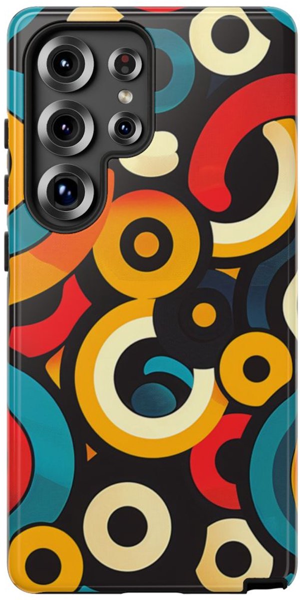 Kleurrijk Abstract Cirkelpatroon – Telefoonhoesje Geschikt voor Samsung Galaxy S25 Ultra