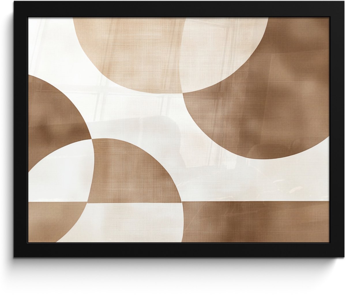 FrameYourWall Poster in lijst - Fotolijst 40x30 cm - Posters - Snijdende cirkels - Overlappende vlakken - Posterlijst zwart - Decoratie - Wanddecoratie woonkamer - Muurdecoratie slaapkamer