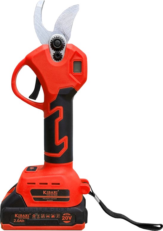 Kibani Accu Takkenschaar 20V - Met 2000 mAh accu - Inclusief opbergdoos - Bloemen- en Heggenschaar - Elektrisch - Tot 30 mm snoeien - Compacte snoeischaar van Kibani — afbeelding 5