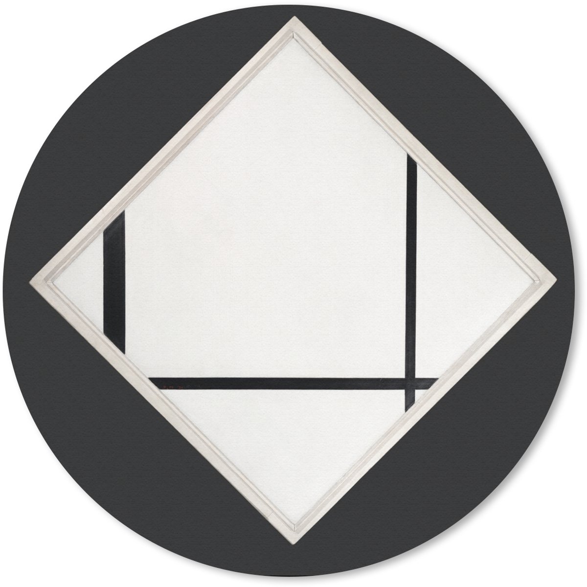 Muismat rond 20x20 cm - Mousepad Compositie 4 - Piet Mondriaan - Ronde muismatten