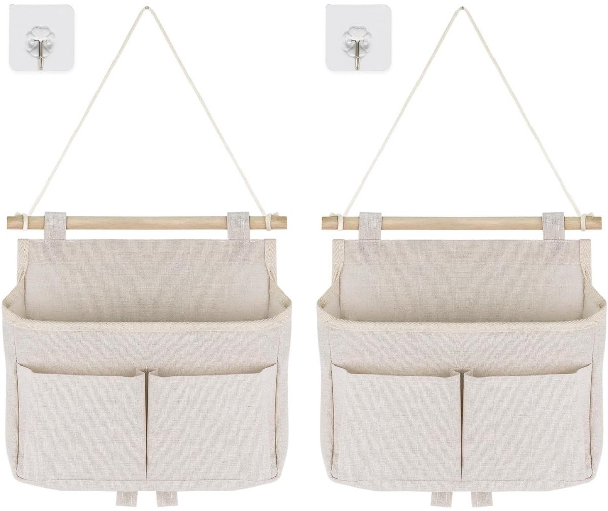 EXCITAT Opbergzak - Hangende Opberger - Hangende opbergzak - Hangende organizer voor badkamerdeuren - met klevende haken - voor thuis, school, kantoor, winkel, camper, tent - 2 pack