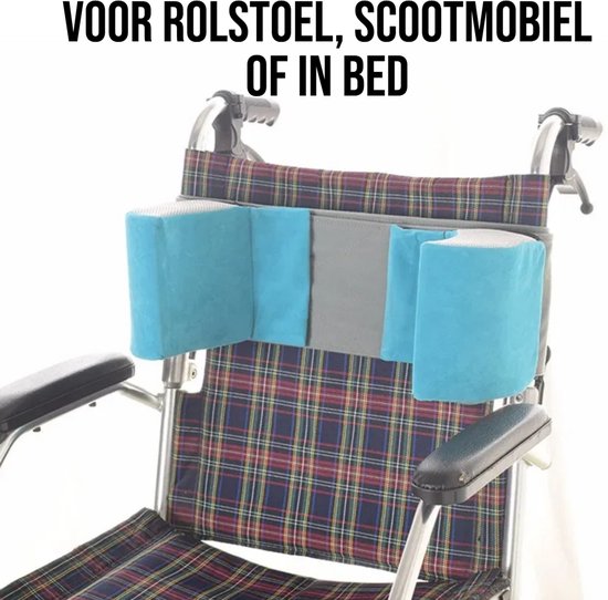 Foto: Allernieuwste nl rolstoel zijsteunen tegen omvallen lateraal steunkussen traploos aan te passen voor rolstoel stoel bed scootmobiel groen fleece