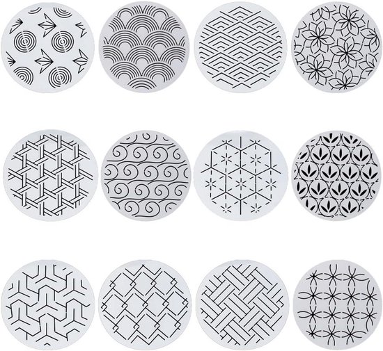 Sashiko sjablonenset, 20 stuks, kunststof sashiko sjablonenset Sashiko sjablonenset, 20 stuks, kunststof sashiko sjablonenset