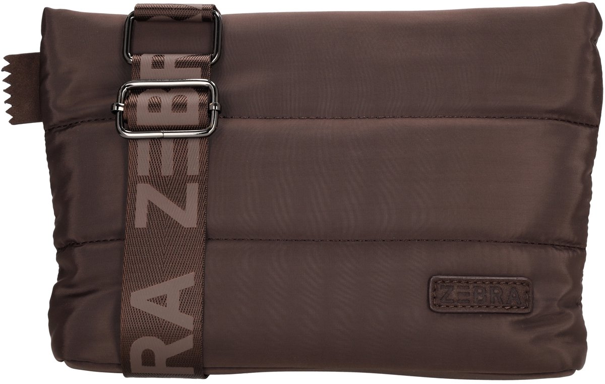Zebra Elske Schoudertas - Crossbodytas - Verstelbare/Afneembare Schouderband - Praktisch Ingedeeld - Lichtgewicht - Donkerbruin