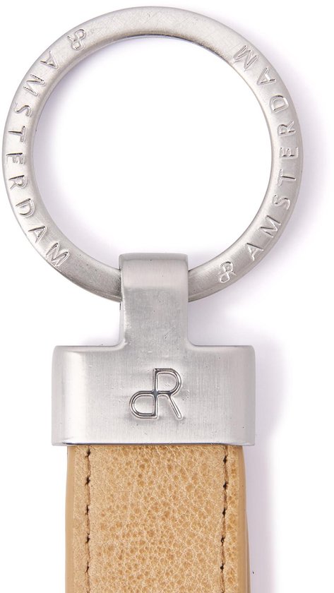 Porte-clés dR Amsterdam | Porte-clés en cuir pour adultes | Porte-clés pour hommes et femmes | Cadeau idéal pour la Vaderdag ou la fête des mères | Porte-clés pour voiture | Porte-clés élégant en cuir Tampa - 93391 Beige