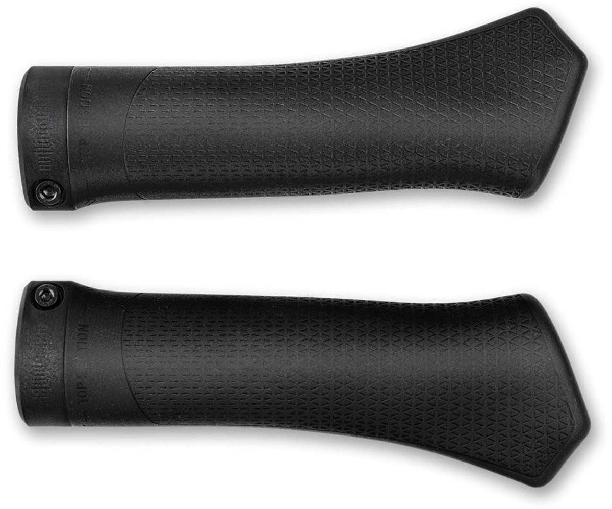 ACID Grips Hybrid Tour - Fietshandgrepen - Handvatten met anti-slipstructuur - Gebogen Contour Mini-Wing - Ergonomische fietshandvatten - Geschikt voor Mountainbikes - Zwart - Regular