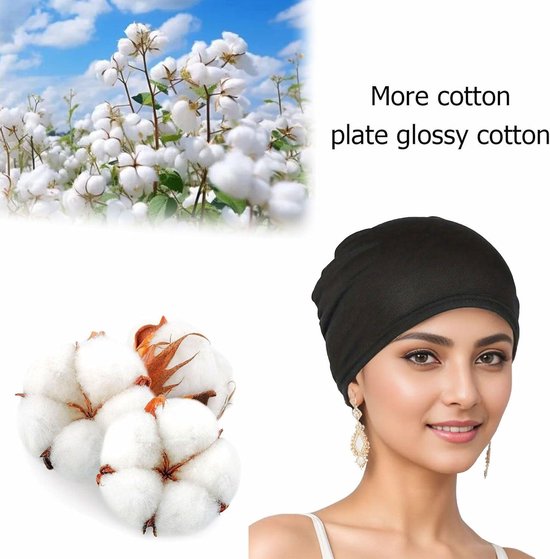FocusCare Mutsen van 100% bamboe viscose, 2/4 stuks, voor mannen, vrouwen, helmvoering, lichtgewicht, slaapmuts, voor haaruitval (door chemo), One size
