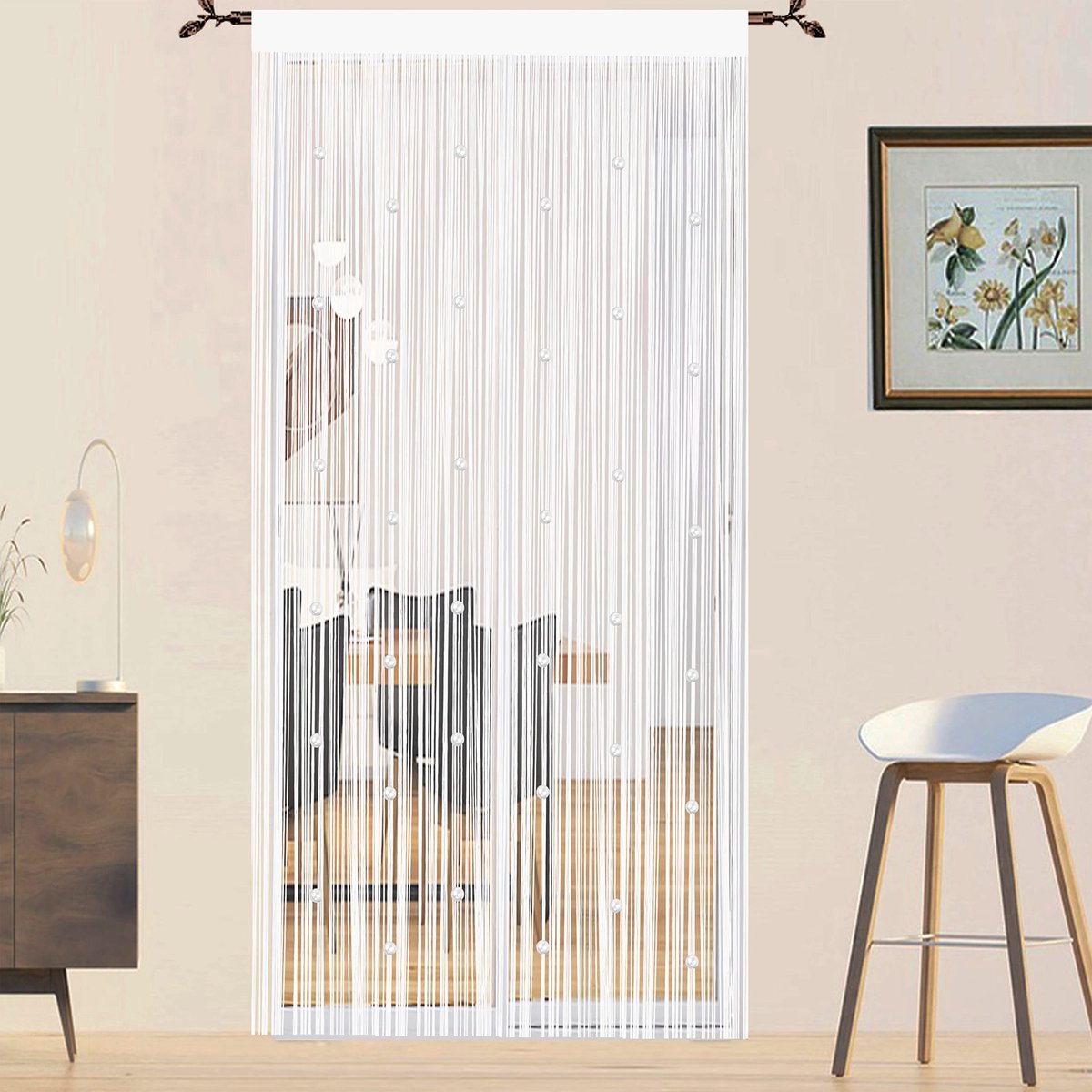 Azomor® Decoratieve en functionele insectenwerende deur- en raamgordijn met kralen