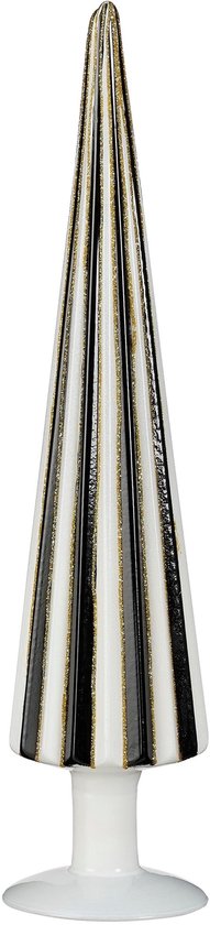 Décoration de sapin de Noël Mica Decorations - H40 x Ø9 cm - Glas - Wit, Zwart