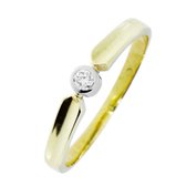 Bague de Bague de fiançailles en or et Diamant de 0,02 ct pour femme, bague de demande en mariage, subtile, 14 carats