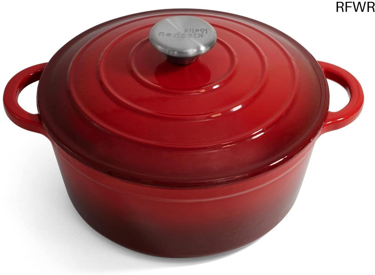 RFWR® Gietijzeren braadpan met deksel - 28 cm, 2,7L, multifunctioneel voor oven en kookplaat