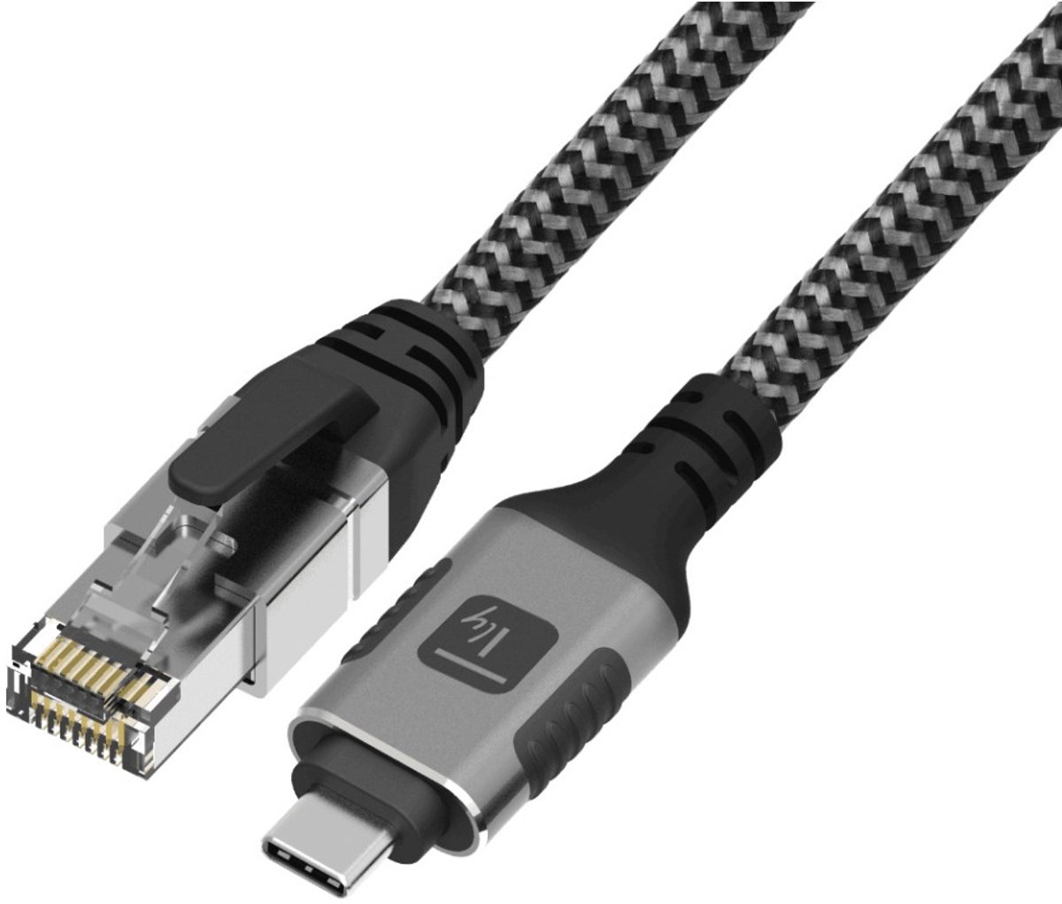 Techly ICOC U3C-RJ45-010 netwerkkabel Zilver, Zwart 1 m Cat6 F/UTP (FTP)