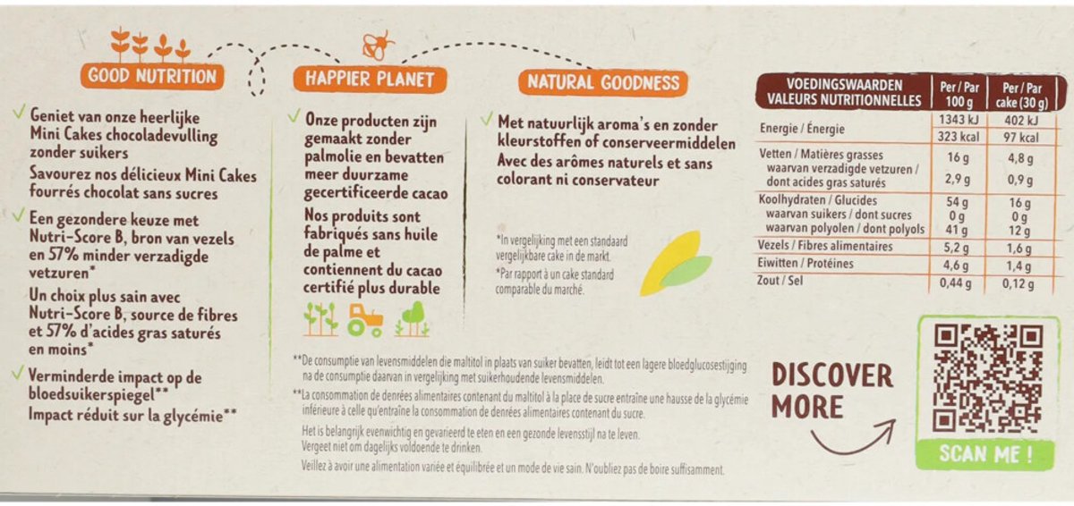 Céréal Mini Cakes Chocoladevulling - 6 x 150 gr - Voordeelverpakking