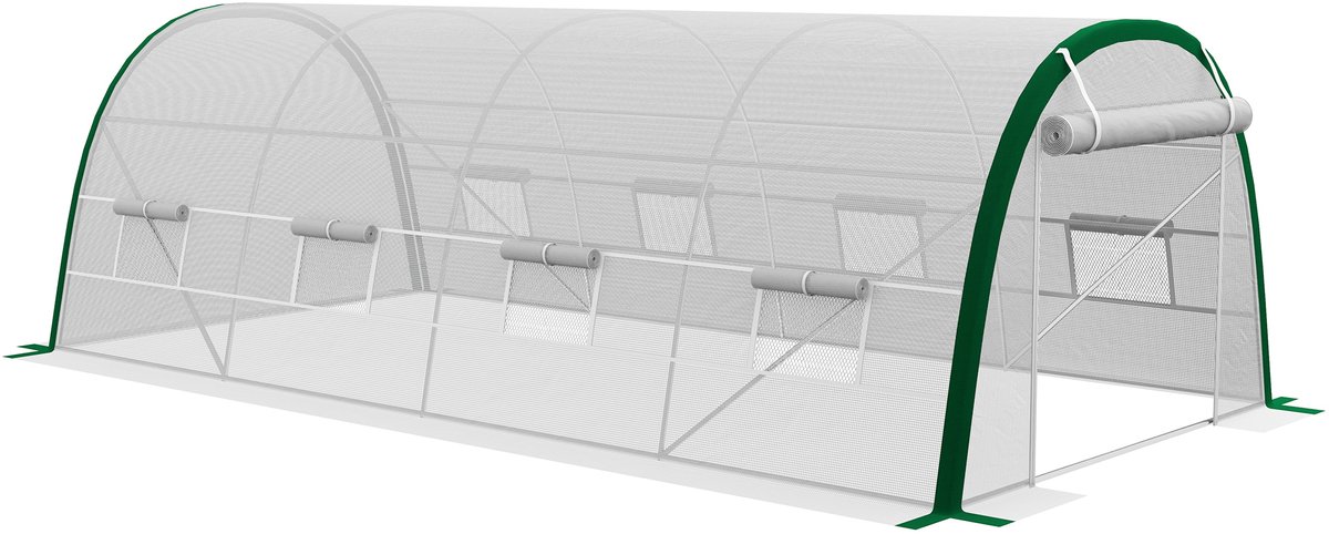 Outsunny-Tunnelkas-PE-593x300x200cm-Wit