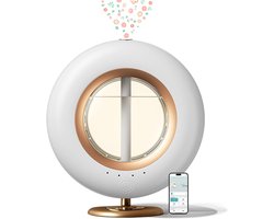 Essentiële olie diffuser 120 ml voor grote ruimte - Bluetooth Smart Control, 4 miststanden, ultrasone aromatherapie diffuser met nachtlampje voor thuis, kantoor en slaapkamer (voeg water en essentiële oliën toe)