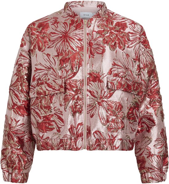 Vila Jas Visjacca O-neck 2/4 Jacquard Bomber 14113540 Hibisus/jacquard P Dames Maat - 36