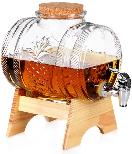 Excellent Houseware Dranksdispenser/limonadetap - glas - rood-wit - 4 liter | Leen Bakker Excellent Houseware Dranksdispenser/limonadetap - glas - rood-wit - 4 liter | Leen Bakker