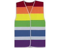 Korntex Veiligheidsvest/hesje Pride - regenboog kleuren - voor volwassenen - met klittenband sluiting S/M