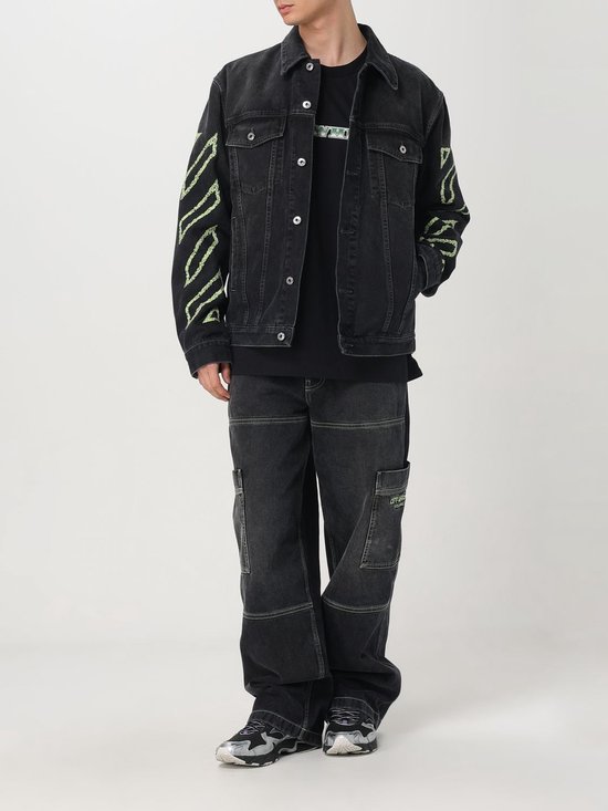 Diagonal Denim Jacket - Black | bol