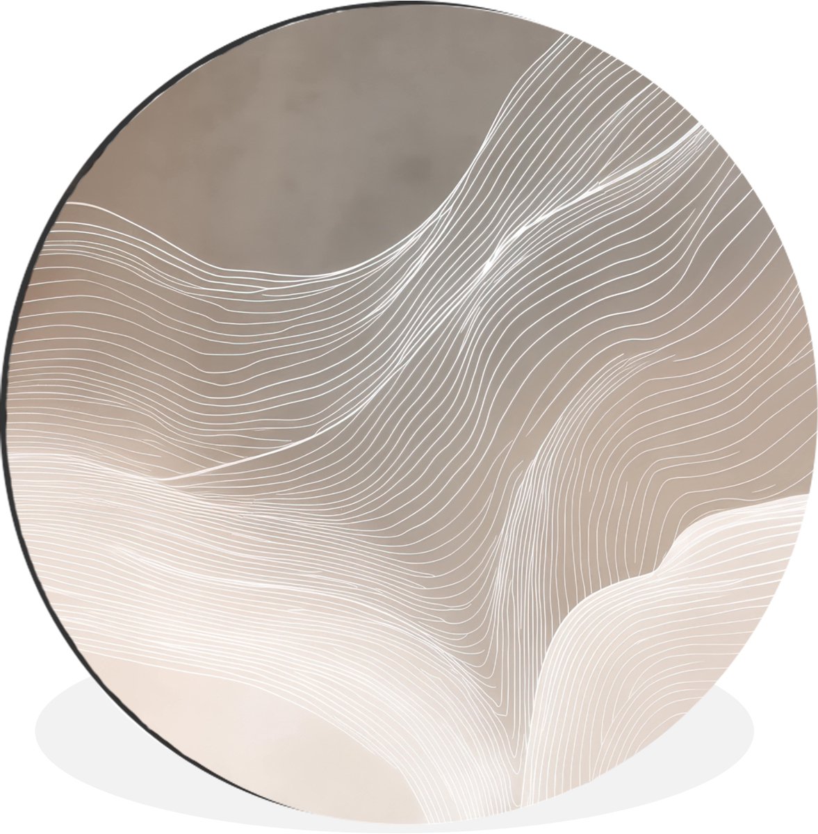 WallCircle Wandcirkel - Muurcirkel - Golvende lijnen - Luchtstromen - Harmonieus - Aluminium - Dibond - 60x60 cm - Binnen en Buiten