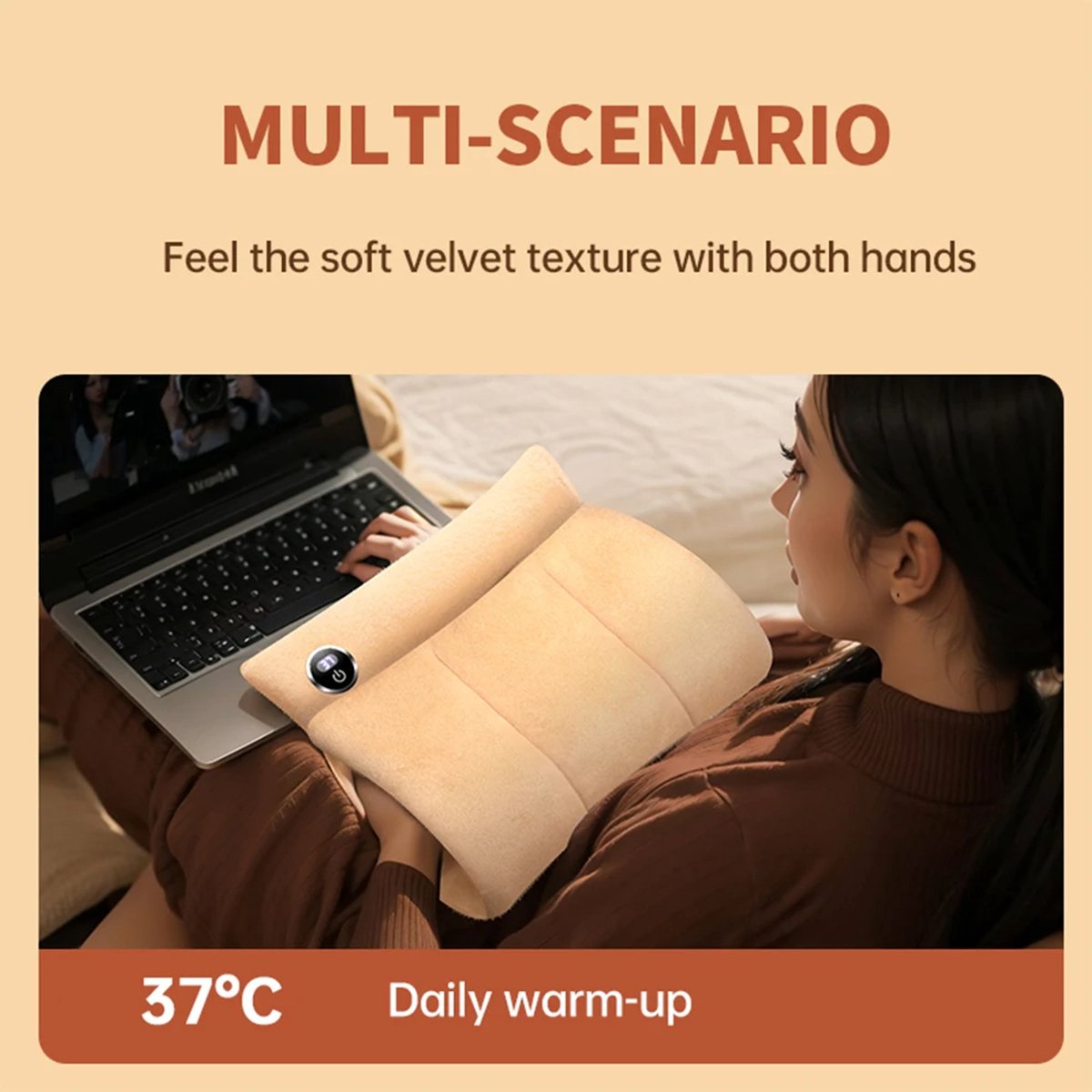 Elektrische Handwarmer met 3 Temperatuurstanden (37°C/45°C/55°C) – USB Grafeen Verwarmingspad – Draagbare Warme Handen Heater & Zitverwarming Mat — cadeau in Cadeau-ideeën - foto 3