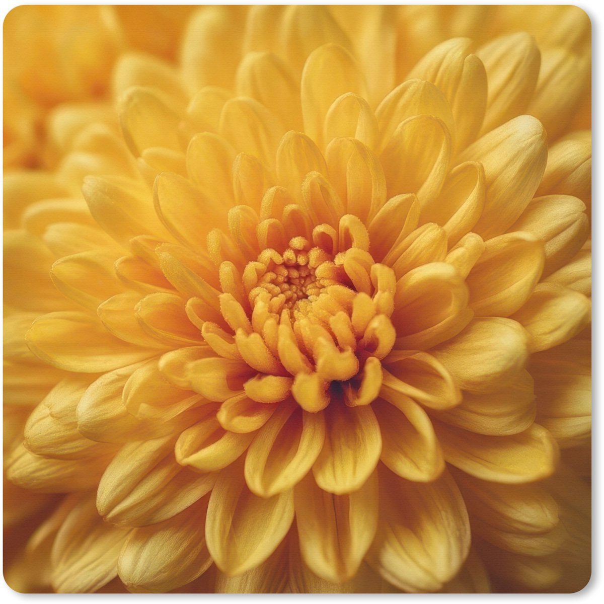 Muismat XXL 60x60 cm - Bureau onderlegger - Bureau mat Geel - Chrysant - Zachtheid - Bureaumat - Gaming mousepad xl - Bureaulegger groot - Computer deskmat