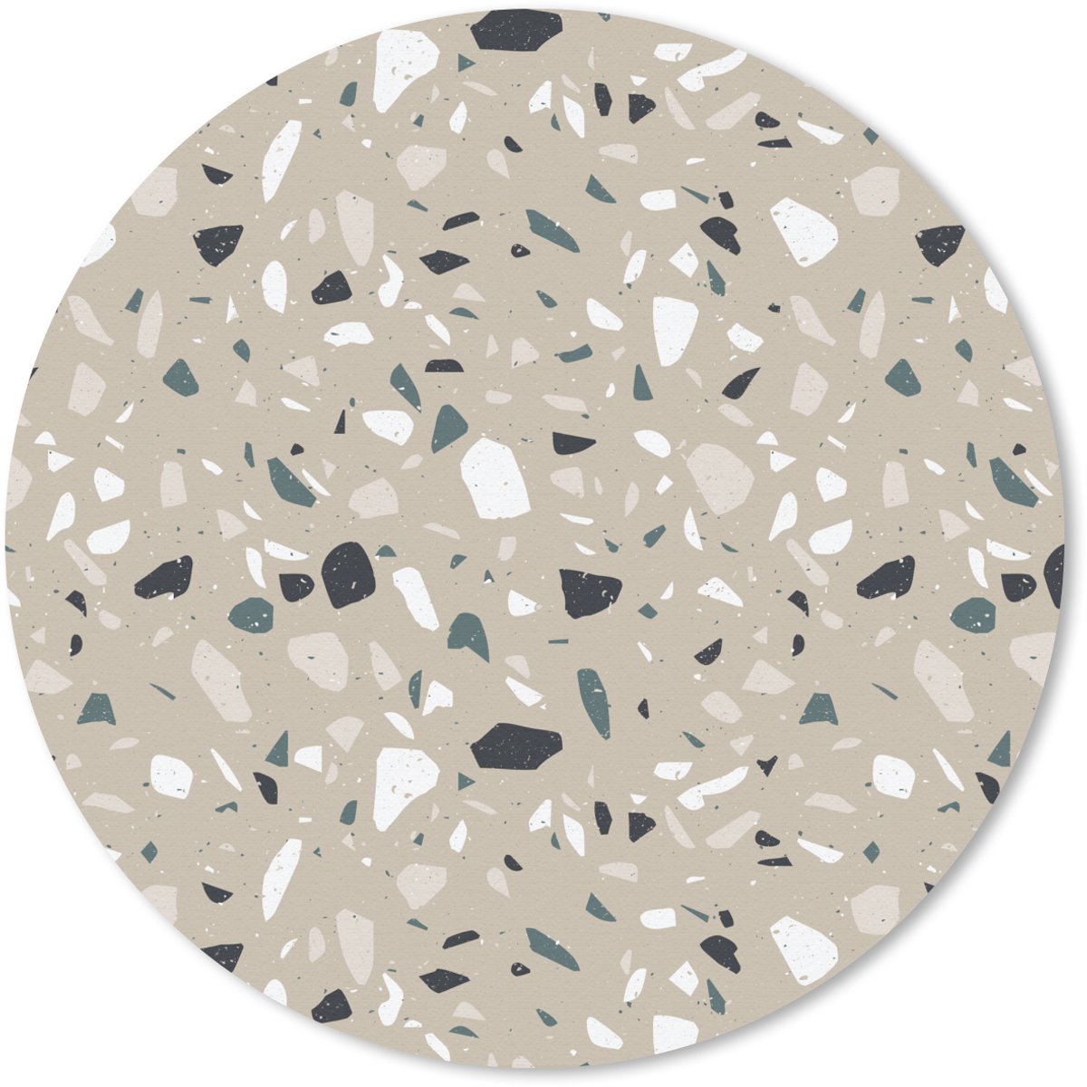 Muismat rond 20x20 cm - Mousepad Terrazzo - Patroon - Groen - Ronde muismatten