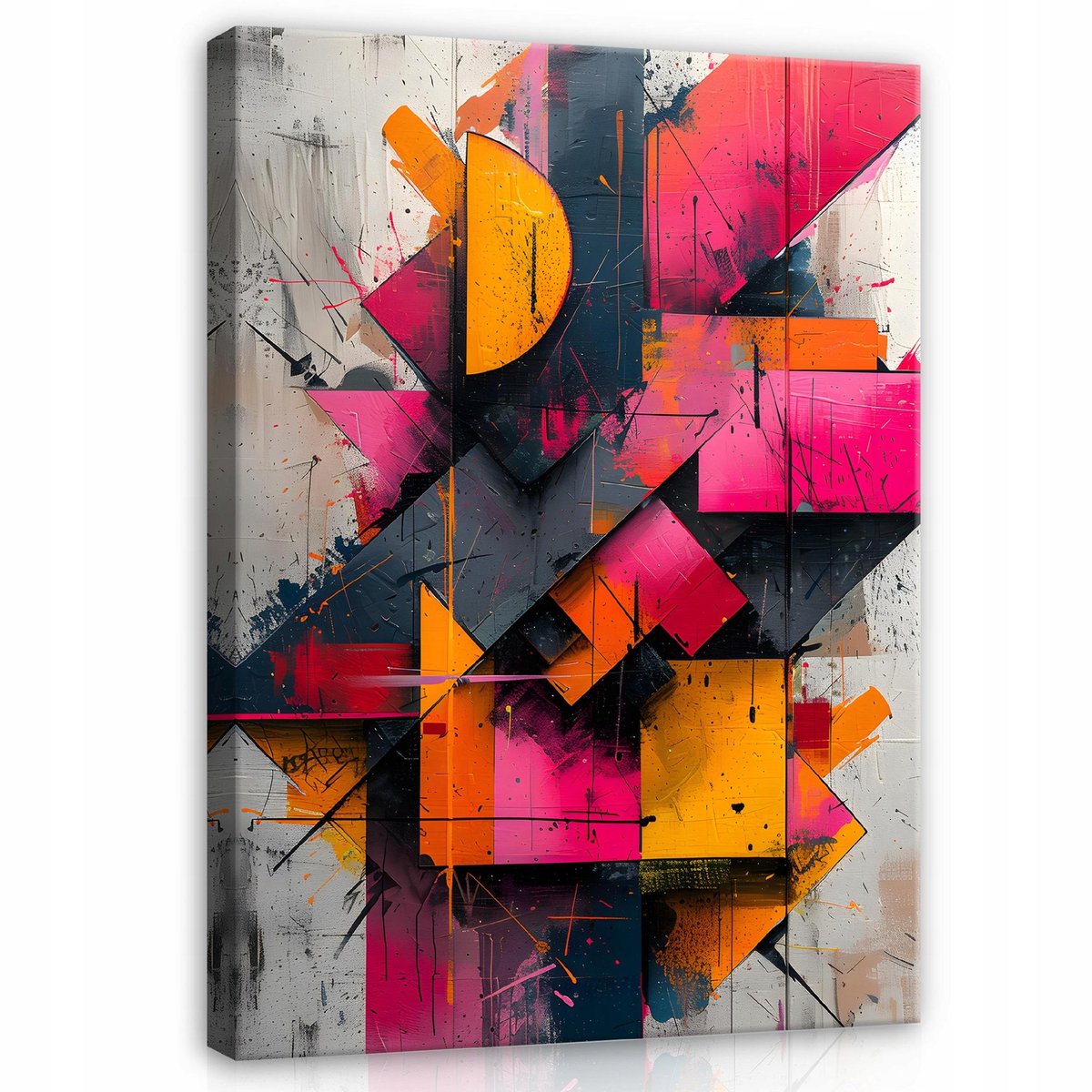 WALLARENA Canvas schilderij - 120x80 cm - kleurrijke abstracte figuren voor slaapkamer en woonkamer multikleurig