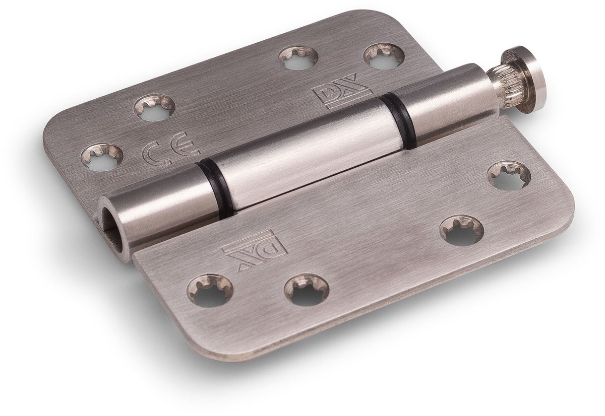 Glijlagerscharnier Ronde Hoeken 3 Mm - 89x89mm - RVS Geborsteld